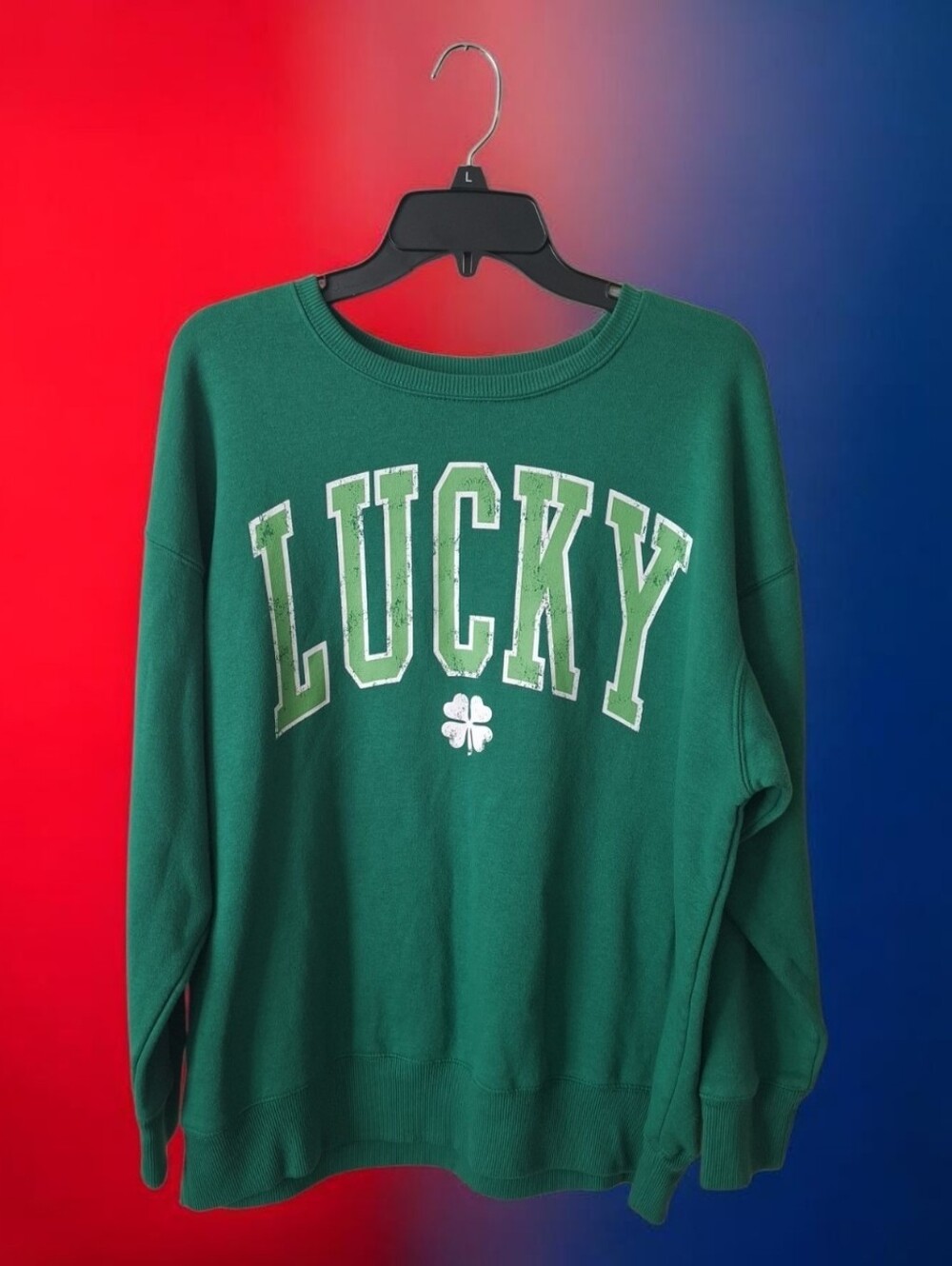 Men's Green 'Lucky' Crewneck Sweatshirt